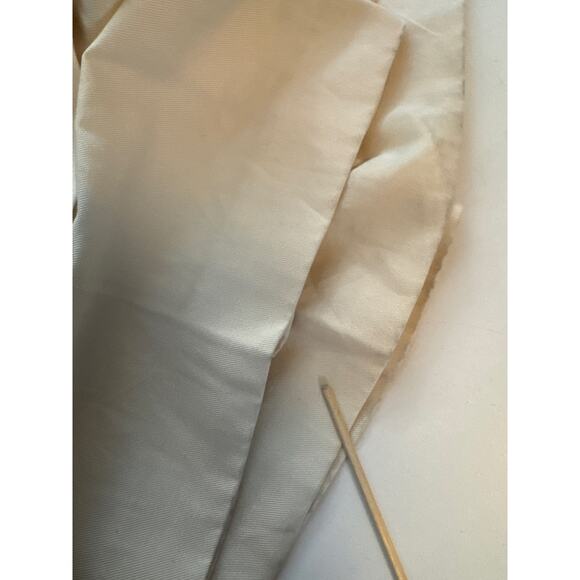 NEW Mango Wide Leg Linen Blend Beige Cream Slacks Pants 8 Hem Slits Office Siren - Picture 8 of 11